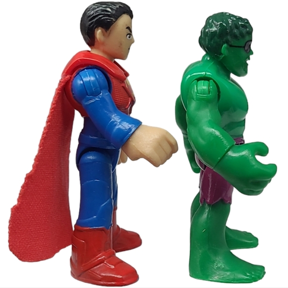 2 IMAGINEXT SUPER HERO FIGURES 2016 SUPERMAN AND 2010 THE HULK - Picture 2 of 16